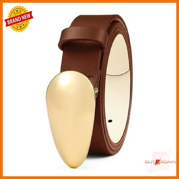 Synthetic Leather Belt Gold Buckle Versatile Dress Casual main image 8